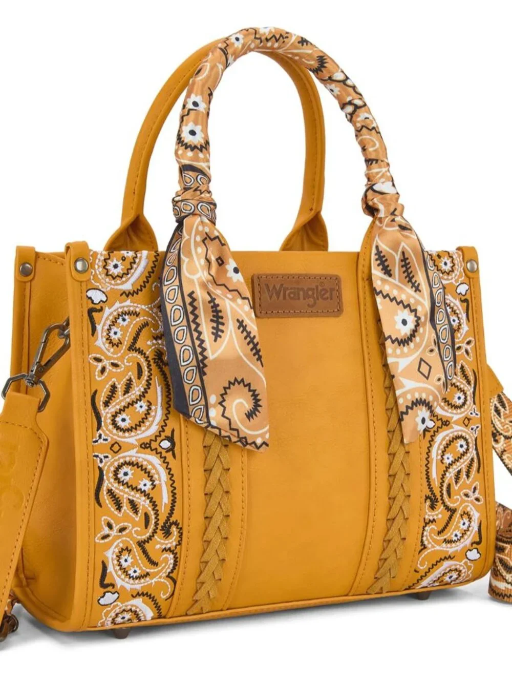 Wrangler Desert Paisley Medium Tote Bag for Women Floral Embroidered Top Handle